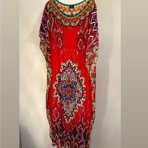 Colorful Patterned Kaftan Dress by Sakkas